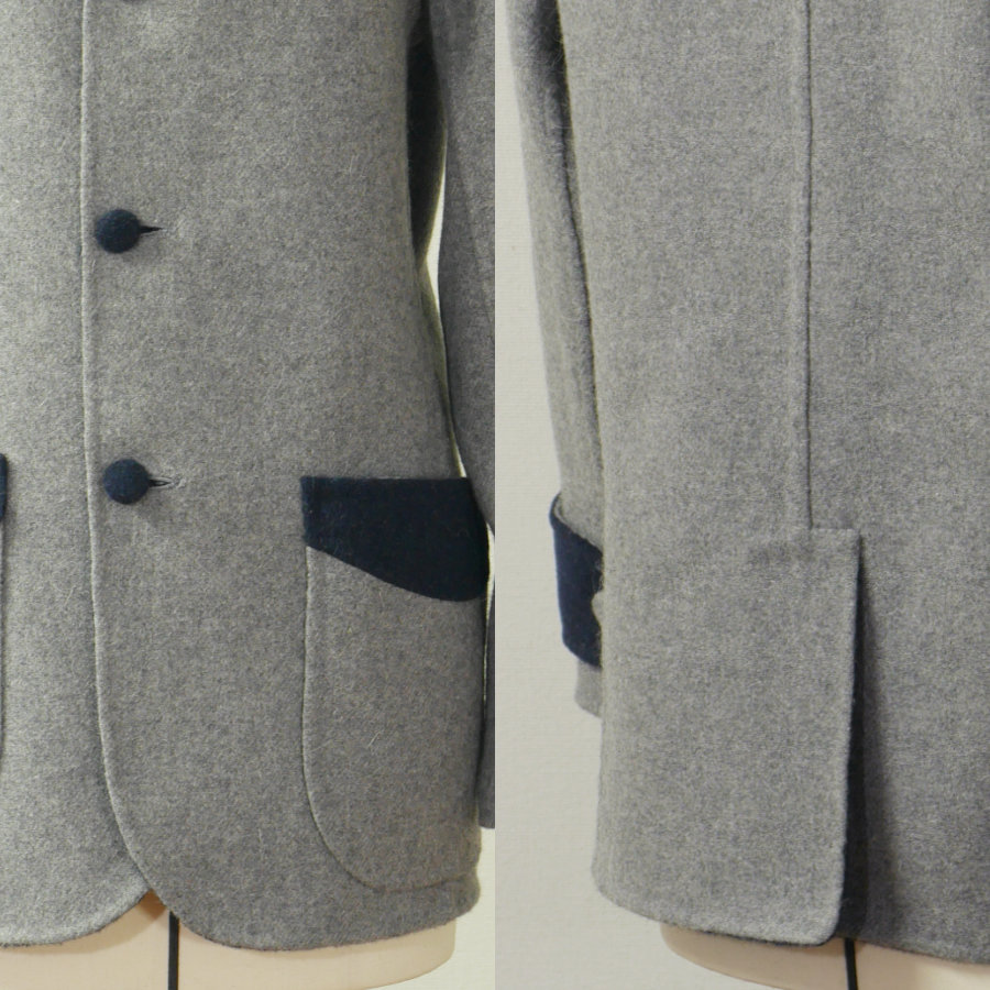 写真で見ると、前後で左右が異なるのが「普通」で、「服を左右に分ける」という考え方