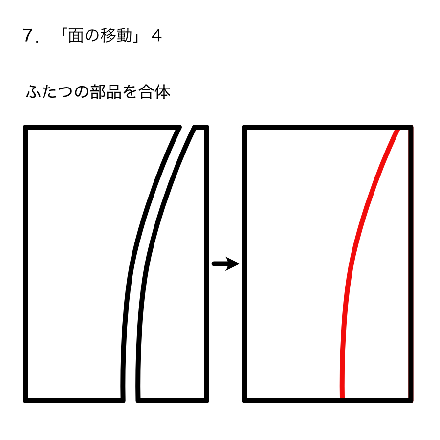 ７、ふたつの部品を合体